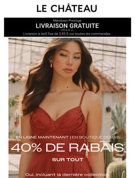 EN LIGNE: 40% DE RABAIS SUR TOUT