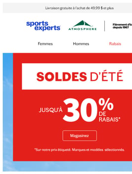 Soldes d'été : jusqu'à 30% de rabais