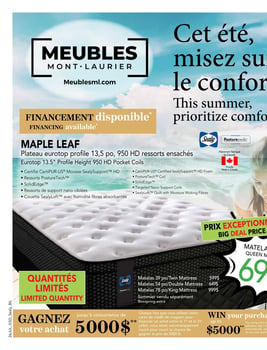 Circulaire Meubles Mont-Laurier - Matelas