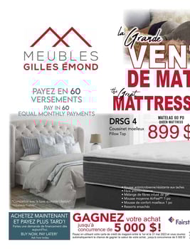 Circulaire Meubles Gilles Émond - Vente de Matelas