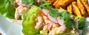 Photo de la Recette: Tacos aux crevettes nordiques et patates douces à friteuse à air