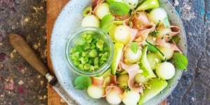 Photo de la Recette: Salade de Melon Vert au Jambon Cru