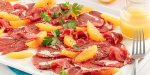 Carpaccio de Filet de Veau de Grain Orange et Miel