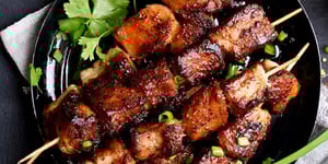 Photo de la Recette: Brochettes de Porc Glacées à l'Orange et au Miel