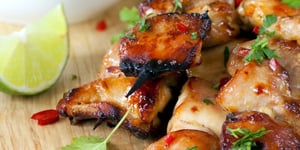Photo de la Recette: Brochettes de Poulet à la Lime, Sauce à l'Orange