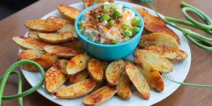 Photo de la Recette: Pommes de Terre Rattes Rôties et Trempette Bacon-cheddar