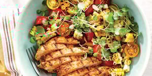 Photo de la Recette: Poulet Grillé aux Épices, Salade de Maïs Grillé