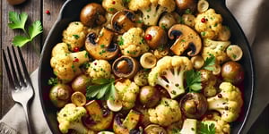 Poêlée de Champignons à l'Ail et Chou-Fleur
