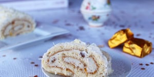 Photo de la Recette: Bûche au Chocolat Blanc et aux Marrons