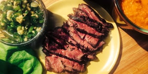 Photo de la Recette: Bavette Marinée et Sauce Gingembre et Oignons Verts
