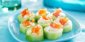 Photo de la Recette: Bouchées de Concombre au Chèvre Frais et Saumon