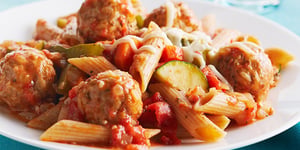Photo de la Recette: Boulettes de Poulet en Sauce et Pâtes
