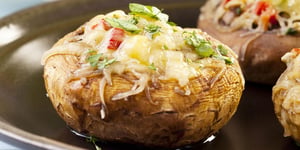 Photo de la Recette: Champignons Farcis au Fromage de Chèvre et au Jambon Cru
