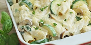 Photo de la Recette: Rigatonis Crémeux à la Courgette et aux Épinards