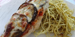 Photo de la Recette: Escalope aux Aubergines et Mozzarella