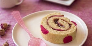 Photo de la Recette: Gâteau Roulé très Girly à la Confiture de Fraise
