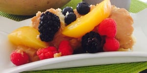 Photo de la Recette: Gâteau Vanille Caramel et Fruits