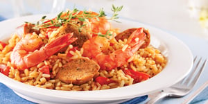 Jambalaya aux Saucisses et Crevettes