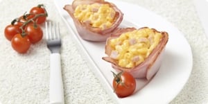 Photo de la Recette: Macaroni au Fromage en Coquille de Jambon