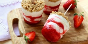 Photo de la Recette: Mini Cheesecakes à la Fraise façon Popsicle