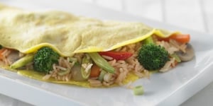 Photo de la Recette: OMELETTE AUX LÉGUMES ET RIZ FRIT
