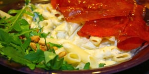 Photo de la Recette: Pennes à la Bresaola et Crème de Parmesan