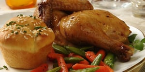 Poulet de Cornouailles aux Légumes Rôtis ( Pâques )