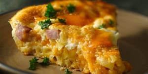 Quiche De Macaroni Au Fromage Et Au Jambon