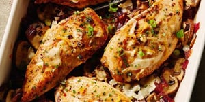 Poulet aux Champignons, au Vin Blanc et au Citron