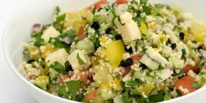 Photo de la Recette: SALADE DE TABOULÉ, MENTHE, OIGNONS ROUGES ET DE DOUANIER