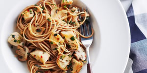 Photo de la Recette: Spaghetti au Poulet aux Herbes et aux Champignons