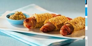 Photo de la Recette: Saucisses Enrobées de Pain et de Bacon