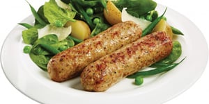Photo de la Recette: Saucisses Florentine avec Salade d'épinards et de Pommes de Terre Grelots