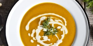 Photo de la Recette: SOUPE DE CAROTTE, CUMIN & CRÈME DE CAJOU