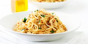 Photo de la Recette: Spaghettis au Chou-Fleur Sauté et à L'ail