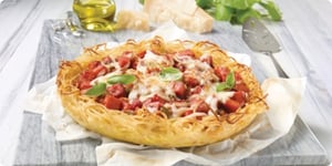 Photo de la Recette: Tarte Spaghetti au Pepperoni Gratin Parmesan