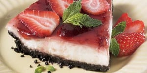 Photo de la Recette: Tarte au Yogourt, à la Ricotta et aux Fraises