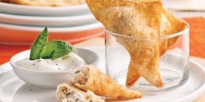 Photo de la Recette: Triangles de Wonton aux Crevettes