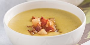 Photo de la Recette: Velouté de Poireaux, Poires et Pancetta