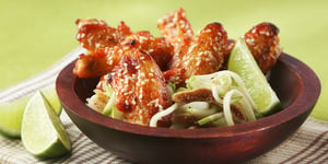 Photo de la Recette: AILES DE POULET BBQ RÔTIES AU MIEL ET LIMETTE