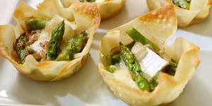 Tartelettes Wonton aux Asperges et au Brie