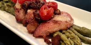 Photo de la Recette: Asperges, Bacon et Petites Tomates Cerises