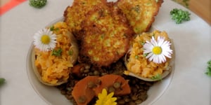 Beignets de Légumes sur Lit de Lentilles