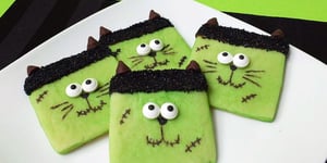 Biscuits Frankenchat de l’Halloween