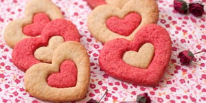 Biscuits Sablés Coeur 2 Couleurs Pour la Saint-Valentin