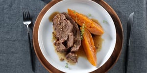 Boeuf Braisé à la Mijoteuse avec Patates Douces