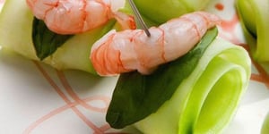 Photo de la Recette: Bouchées de Gambas au Concombre