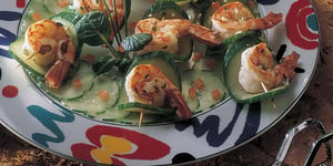 Photo de la Recette: Bouchées Grillées de Crevettes et Concombre