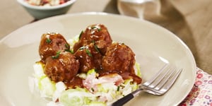 Photo de la Recette: Boulettes de Boeuf au Comté et Fondue de Poireaux au Bacon