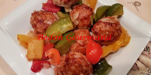 Boulettes de Porc Extra Moelleuses à la Sauce Barbecue et aux Poivrons